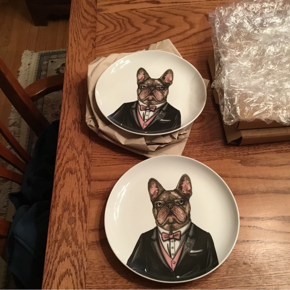 Two dapper Dan salad plates 9 each new bought in error (Frenchie) - Picture 1 of 2